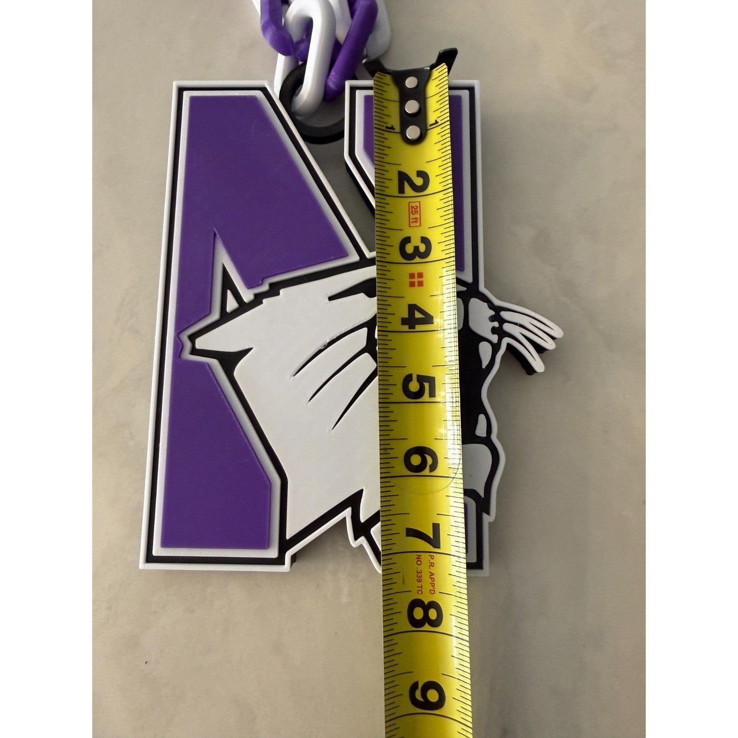 Northwestern Wildcats Logo Oversized Necklace, Pendant Chain
