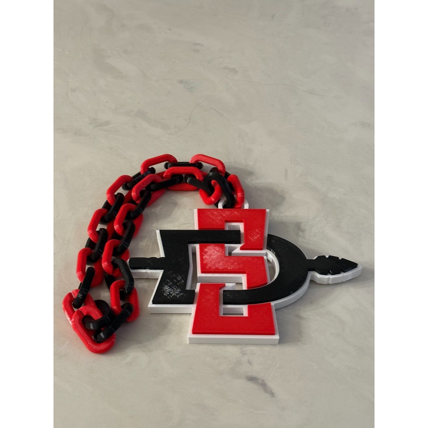 San Diego State Aztecs Logo Oversized Necklace, Fan Pendant Chain