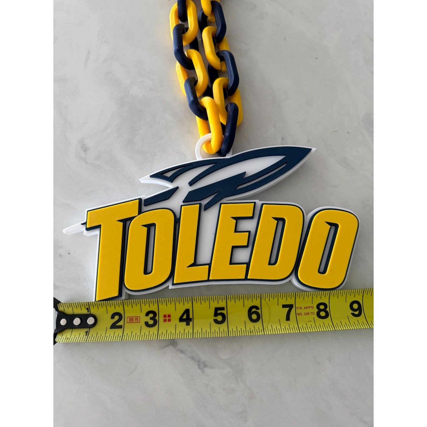 Toledo Rockets Logo Oversized Necklace, Pendant Chain,Show Your Rocket Pride