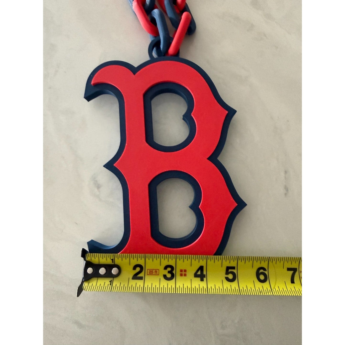 Boston Red Sox Oversized Logo Fan Pendant and Chain Handmade 3D