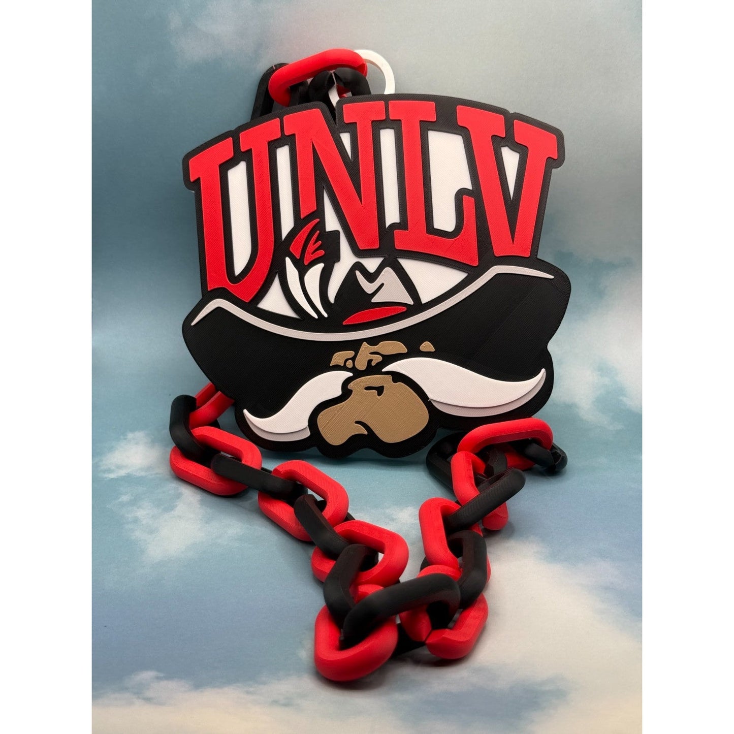 UNLV Rebels Logo Oversized Necklace, Pendant Chain "The Runnin' Rebels"