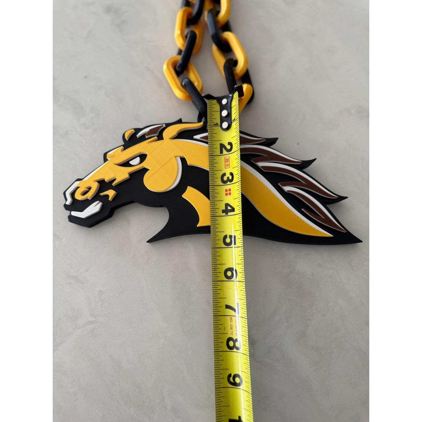 Western Michigan Broncos Logo Oversized Necklace, Pendant Chain,"Row the Boat"