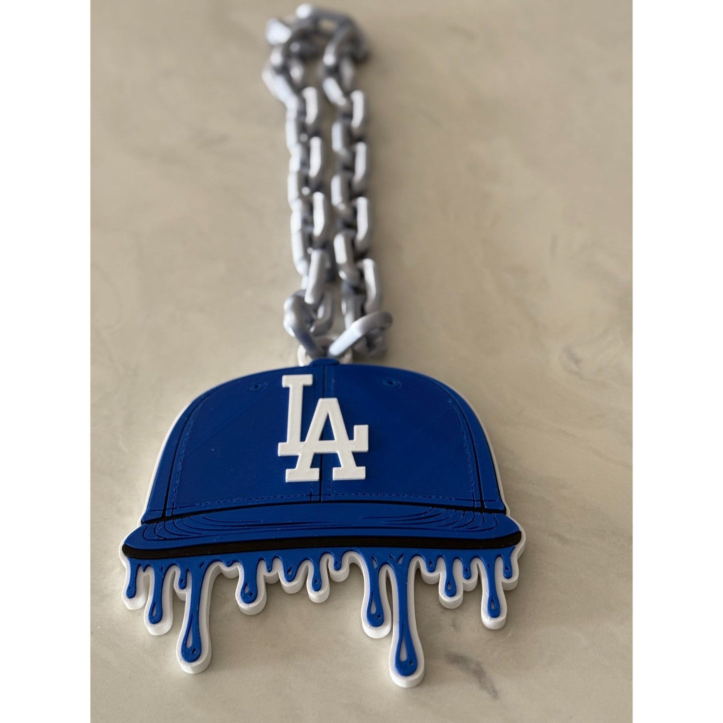 Los Angeles Dodgers Drip Cap Hype Chain, Necklace " Dodger Blue"