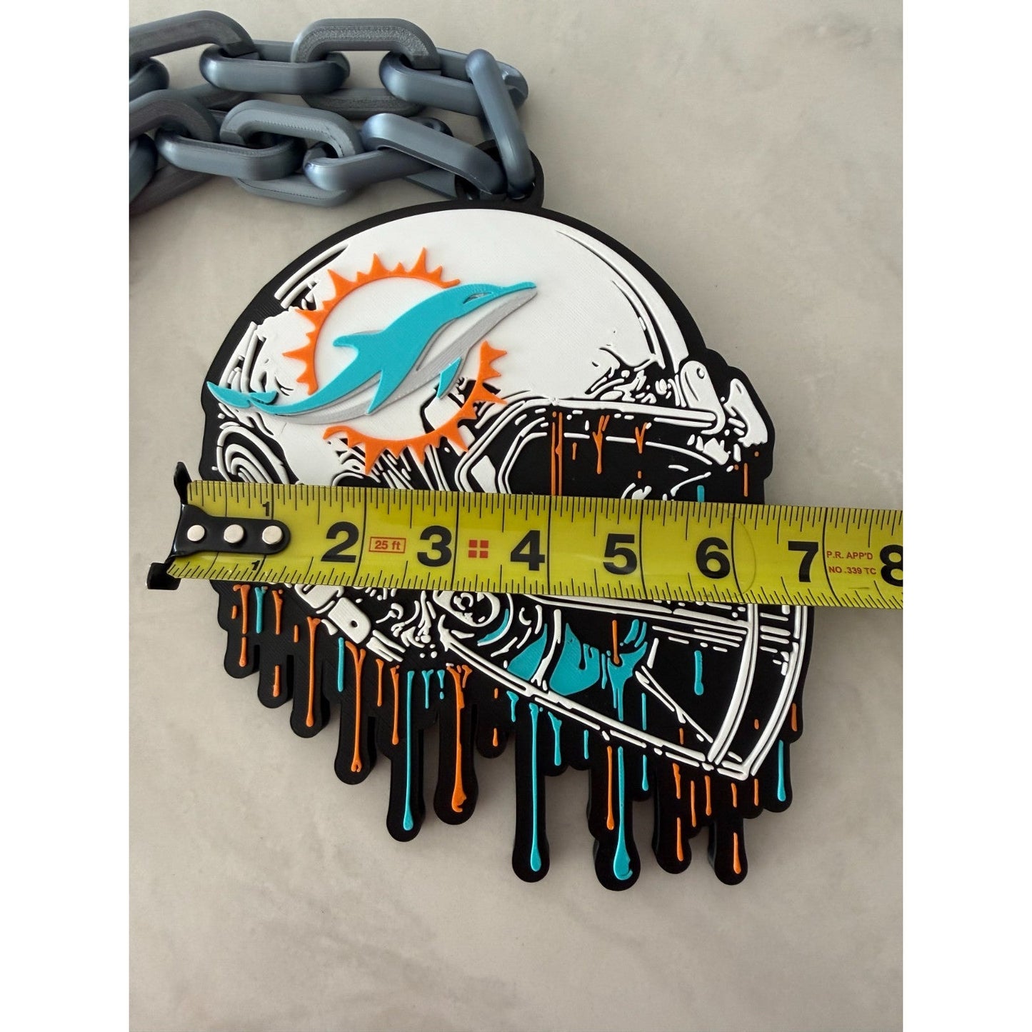 Miami Dolphins Helmet Logo Fan Drip Hype Chain