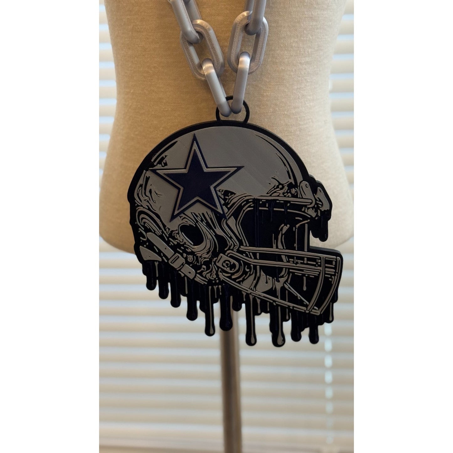 Dallas Cowboys Helmet Drip Hype Chain Necklace "How 'Bout Them Cowboys!"