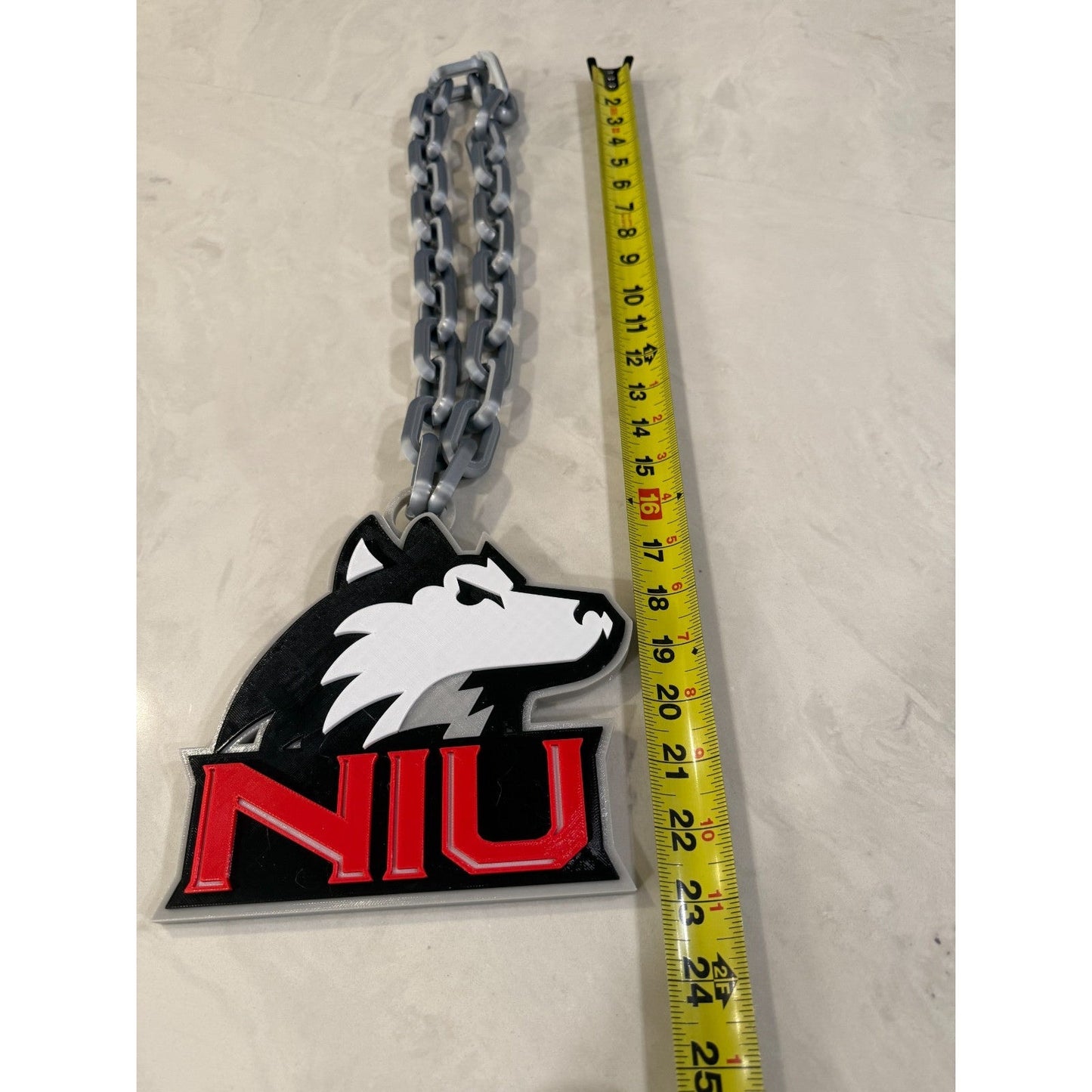 Northern Illinois Huskies Logo Oversized Necklace, Pendant Chain