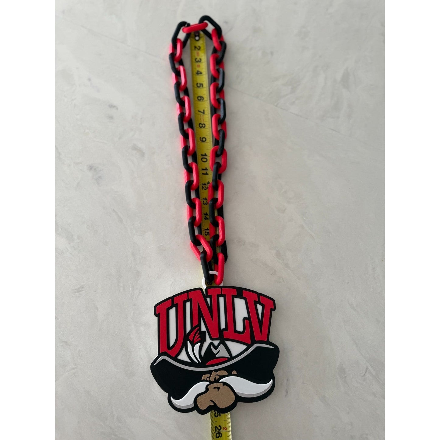 UNLV Rebels Logo Oversized Necklace, Pendant Chain "The Runnin' Rebels"