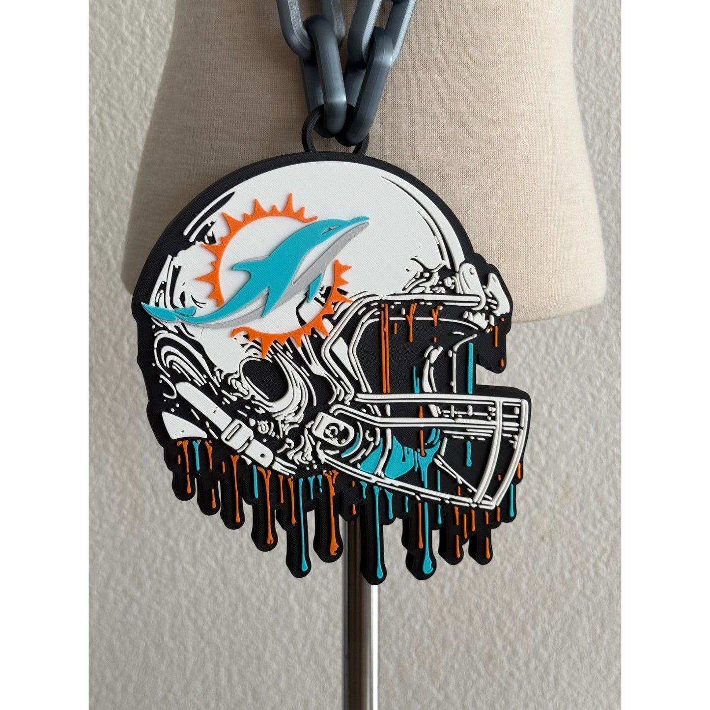 Miami Dolphins Helmet Logo Fan Drip Hype Chain