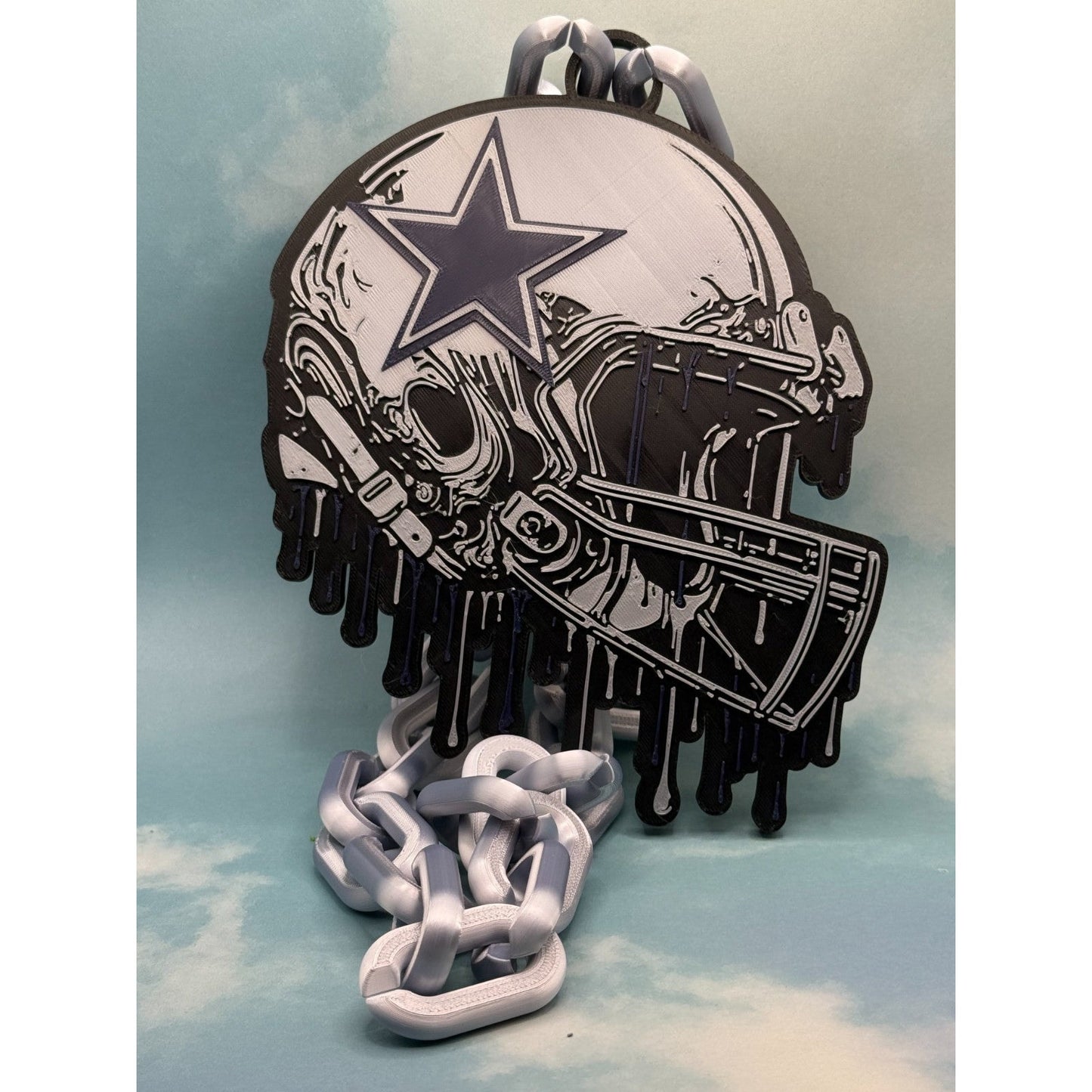 Dallas Cowboys Helmet Drip Hype Chain Necklace "How 'Bout Them Cowboys!"