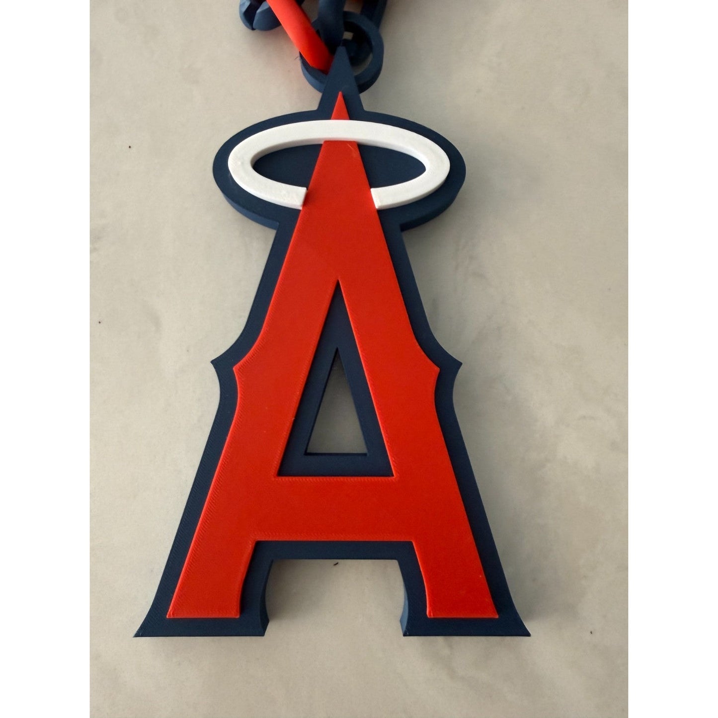 Los Angeles Angels Oversized Logo Pendant and MLB Fan Chain