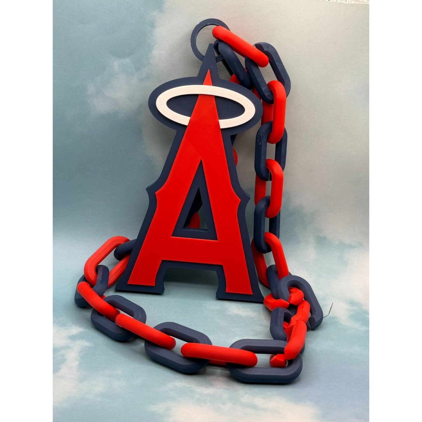 Los Angeles Angels Oversized Logo Pendant and MLB Fan Chain