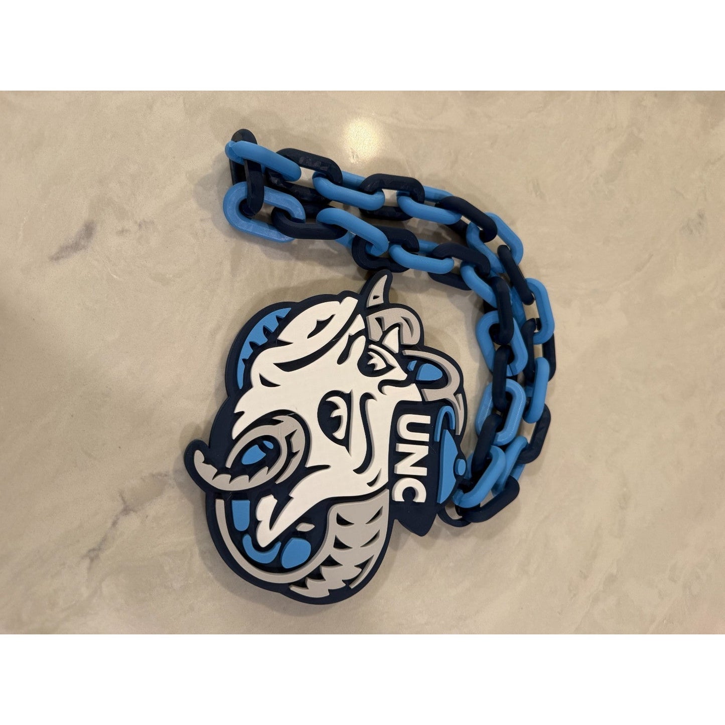 North Carolina Tar Heels Logo Oversized Necklace, Pendant Chain “UNCommon”