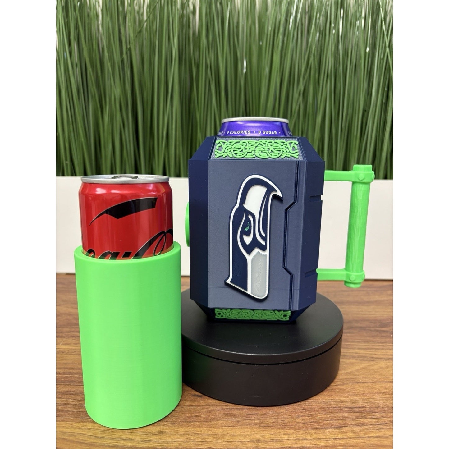 3D Printed Seattle Seahawks Can Holder Koozie - Fits 12oz Cans