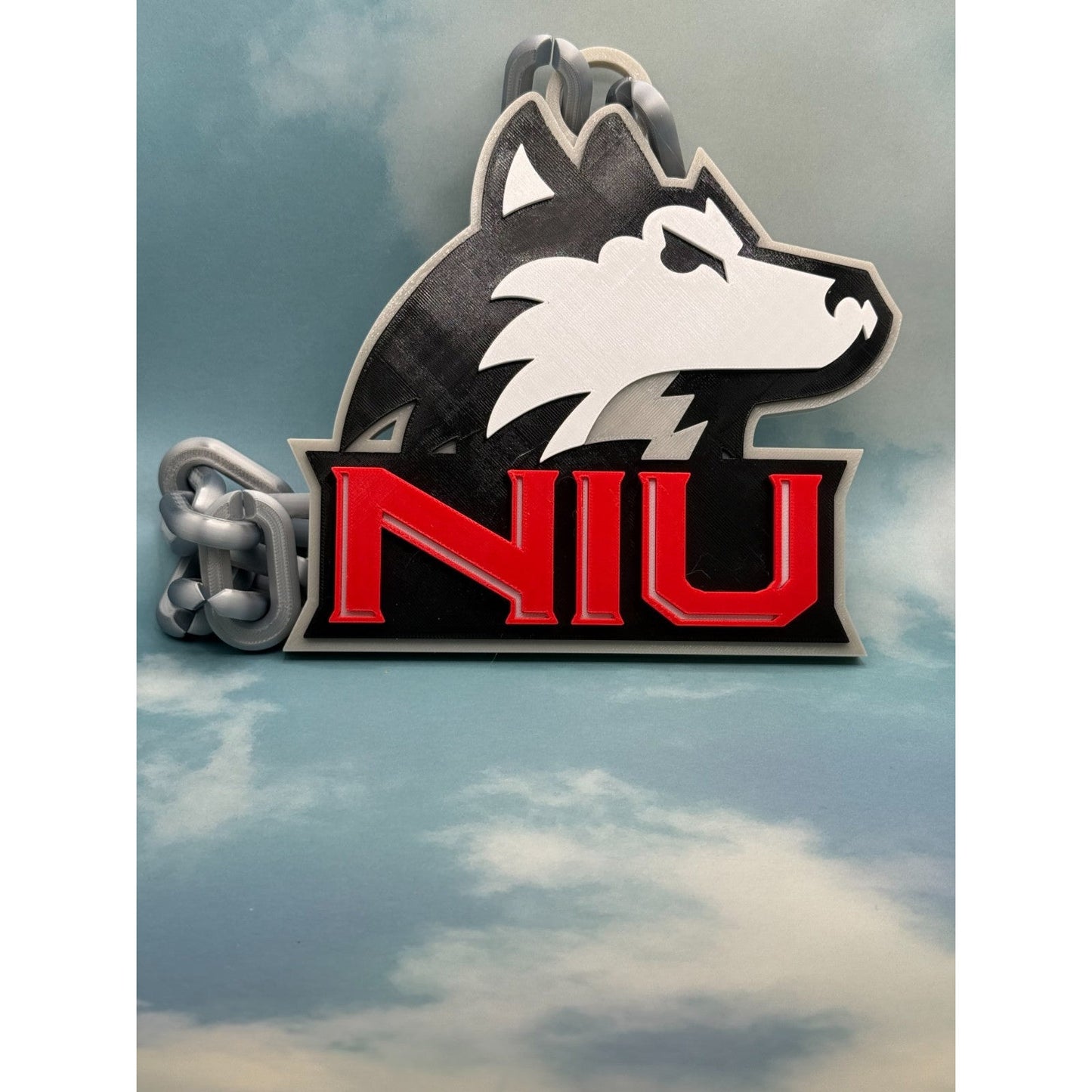 Northern Illinois Huskies Logo Oversized Necklace, Pendant Chain