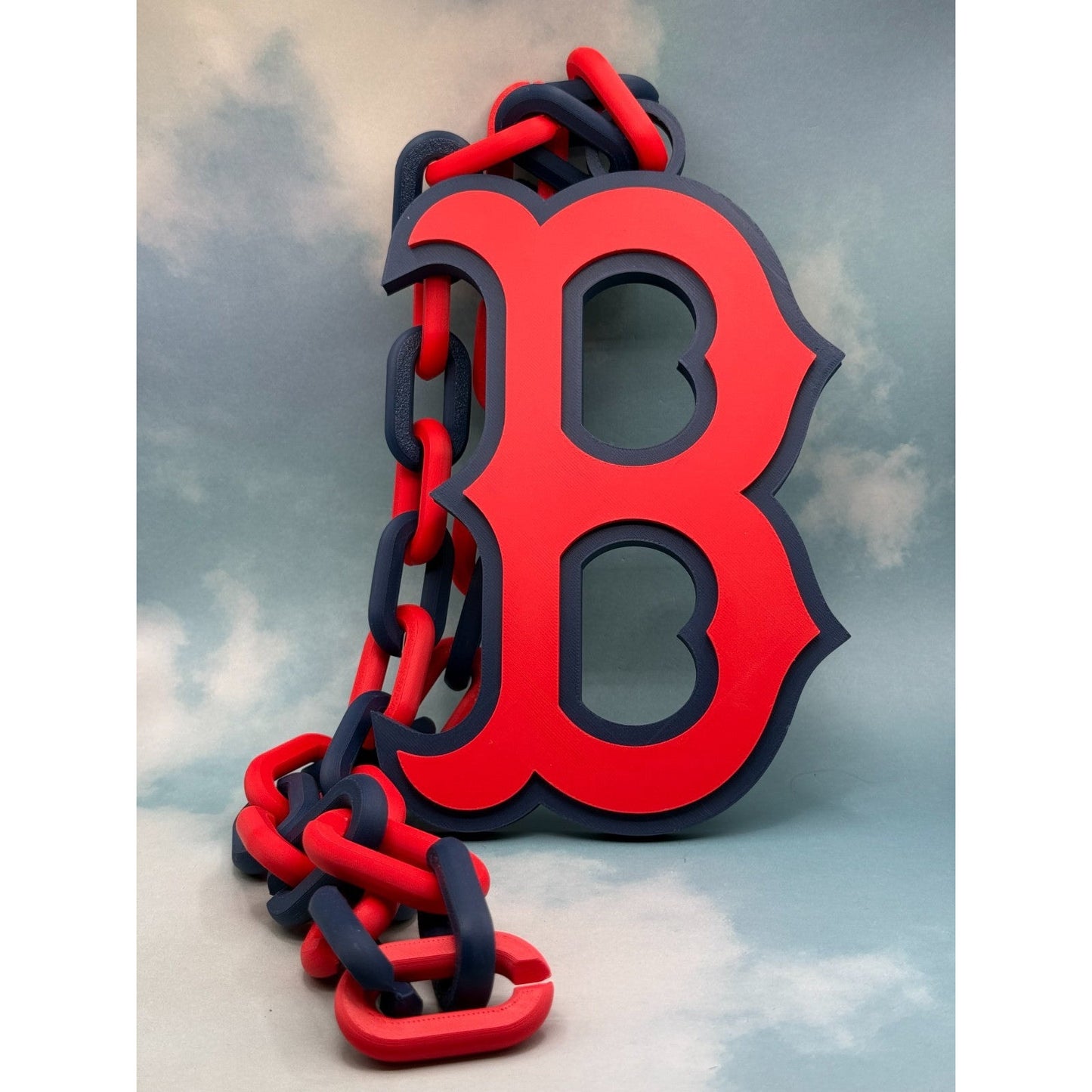 Boston Red Sox Oversized Logo Fan Pendant and Chain Handmade 3D