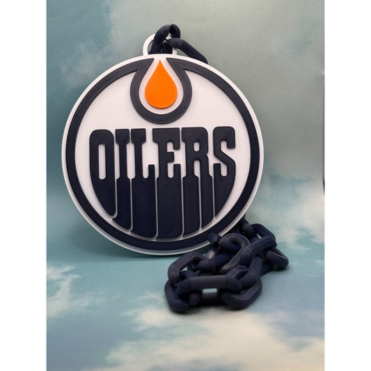 Edmonton Oilers Oversized Necklace, Hype Chain “Let's Go Oilers”