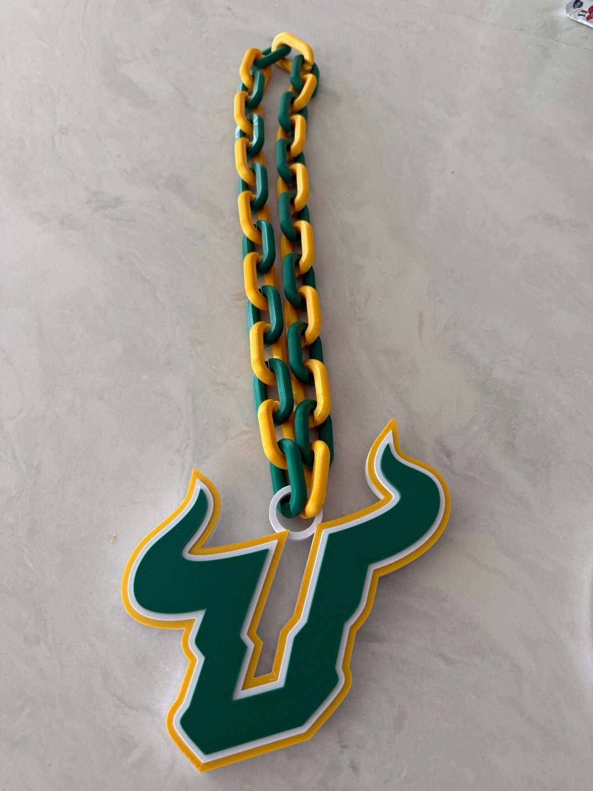 South Florida Bulls Logo Necklace Oversized Turnover Chain HandMade 3D Printed