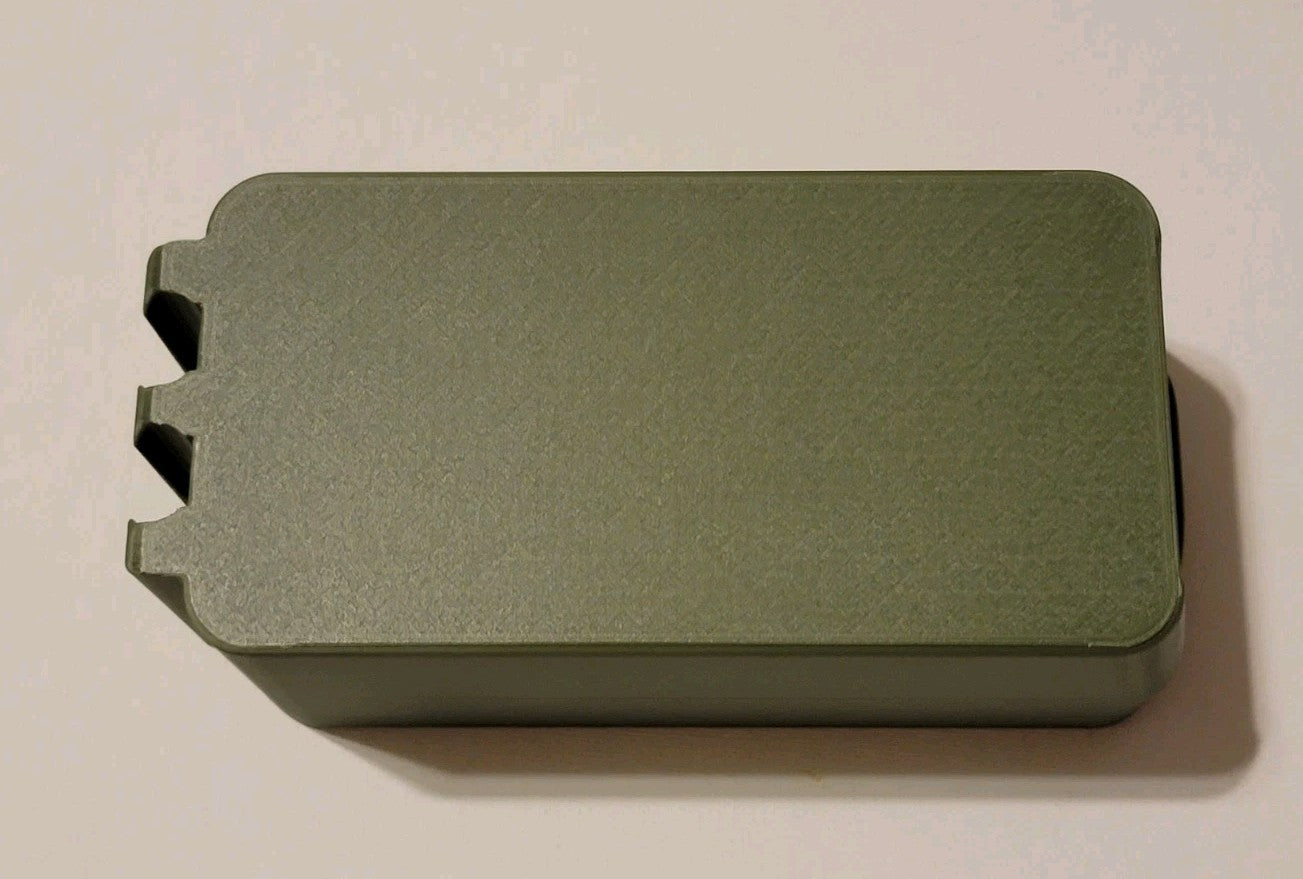 6mm Arc Ammo Box Snap Lock 50 rd 3D Printed Storage Olive Green Gold Pla