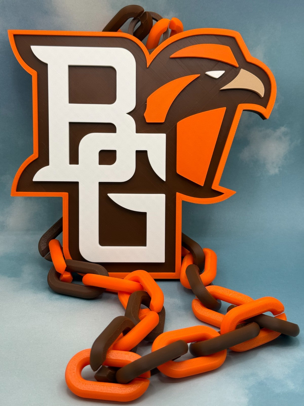 Bowling Green Falcons Logo Oversized Fan Necklace Pendant Chain