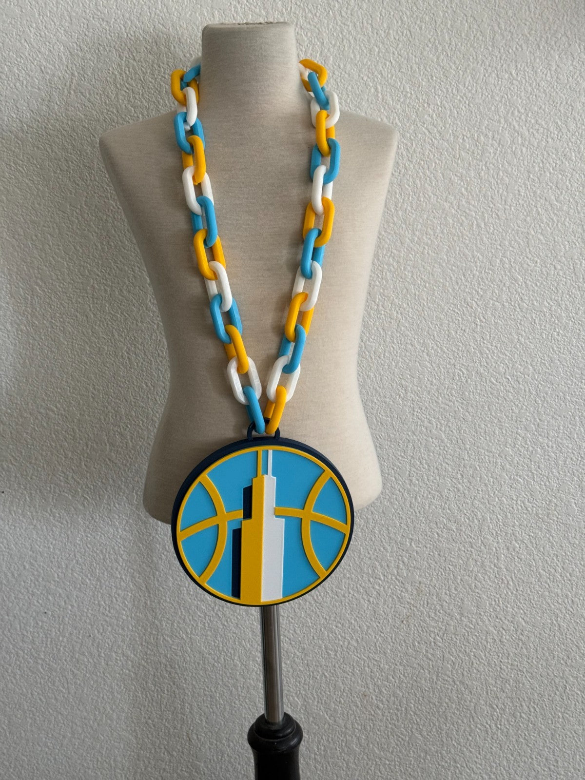 Chicago Sky Oversized Logo Necklace Hype Chain WNBA HandMade 3D Printed