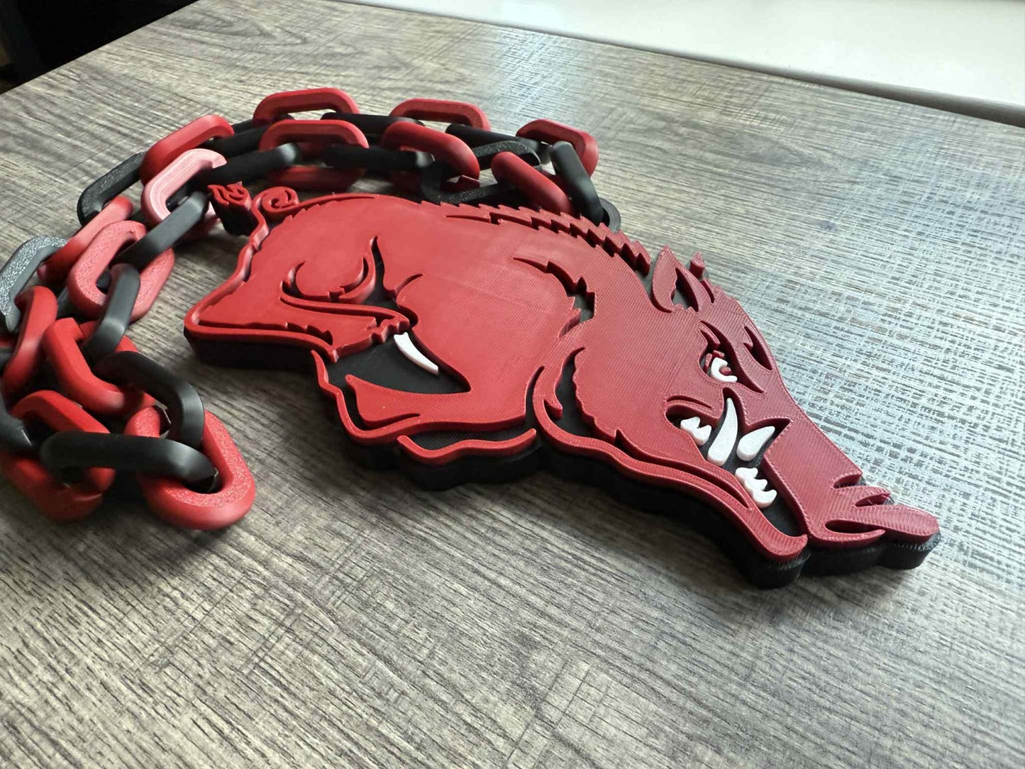 Arkansas Razorbacks Logo Oversized Necklace, Hype Chain [Made To Order]
