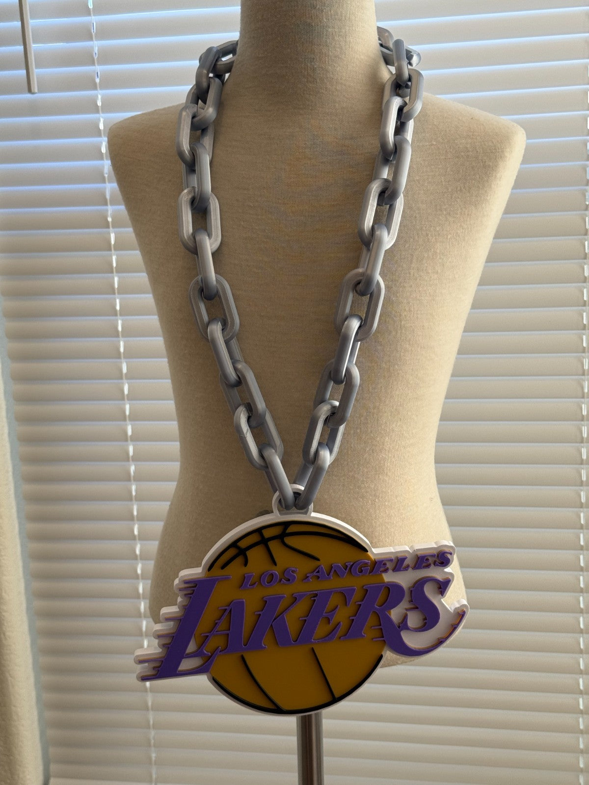 Los Angeles Lakers Fan Oversized Necklace, Hype Chain “Obsession.”