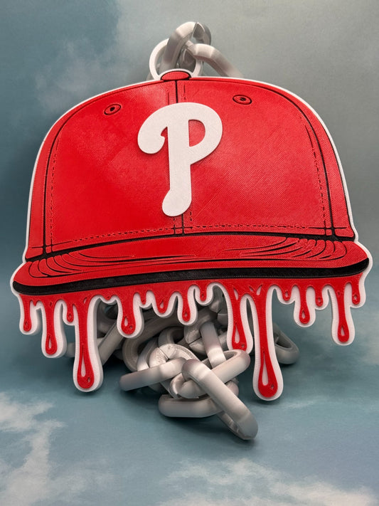 Philadelphia Phillies Drip Baseball Cap Oversized Fan Hype Chain "Go Phils"
