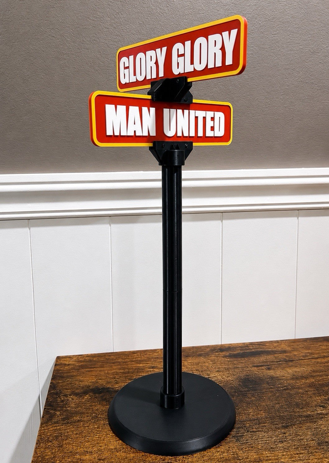 Manchester United Glory Glory Street Sign Office Man Cave Soccer Shelf Decor