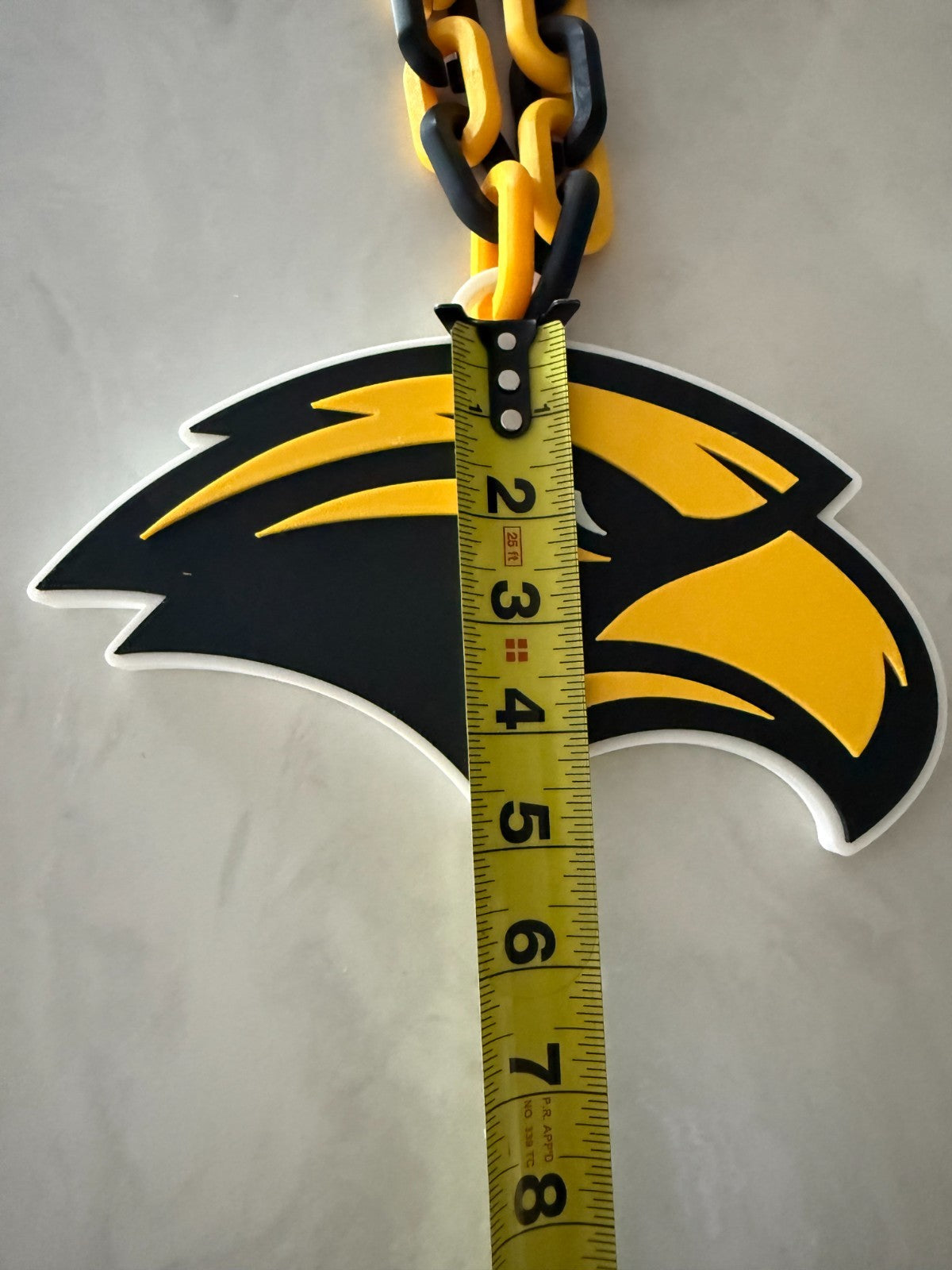 Southern Miss Golden Eagles Logo Oversized Necklace Hype Chain Handmade 3D