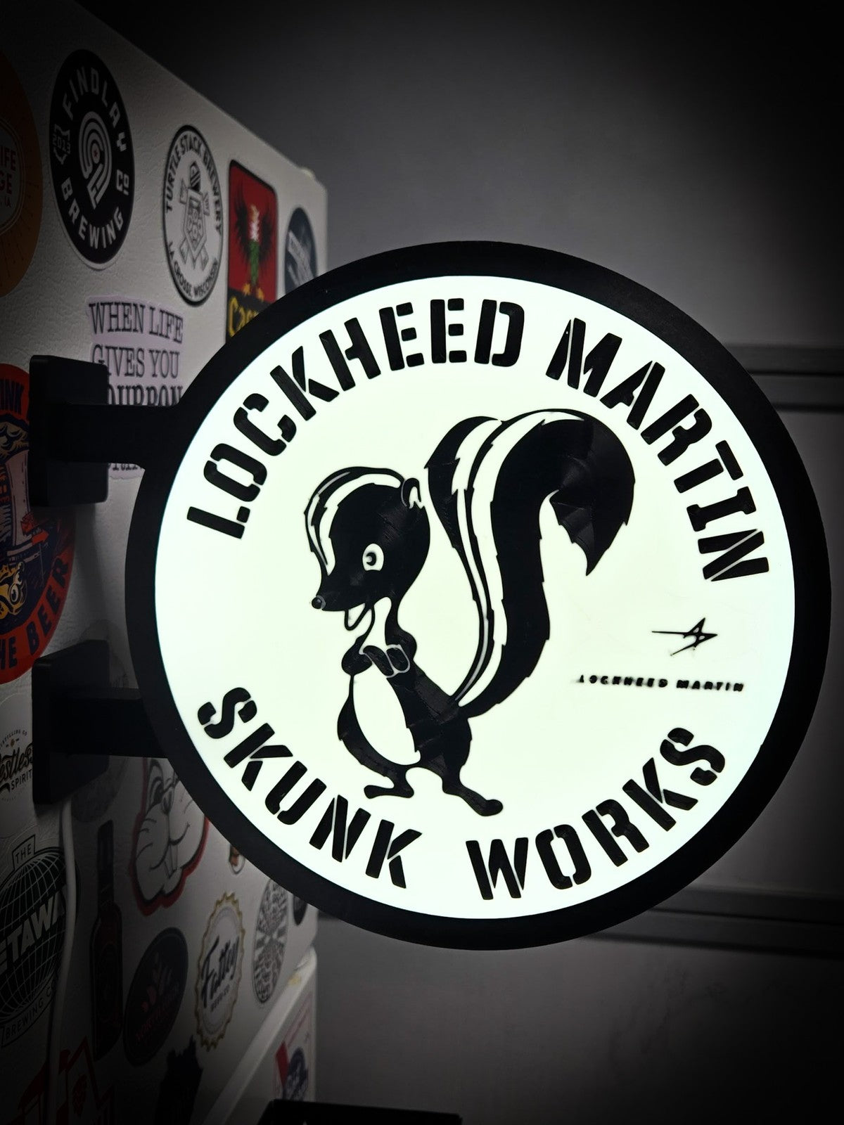 LOCKHEED MARTIN SKUNK WORKS 12 Inch Light Box LED Sign 3D Printed Wall Decor