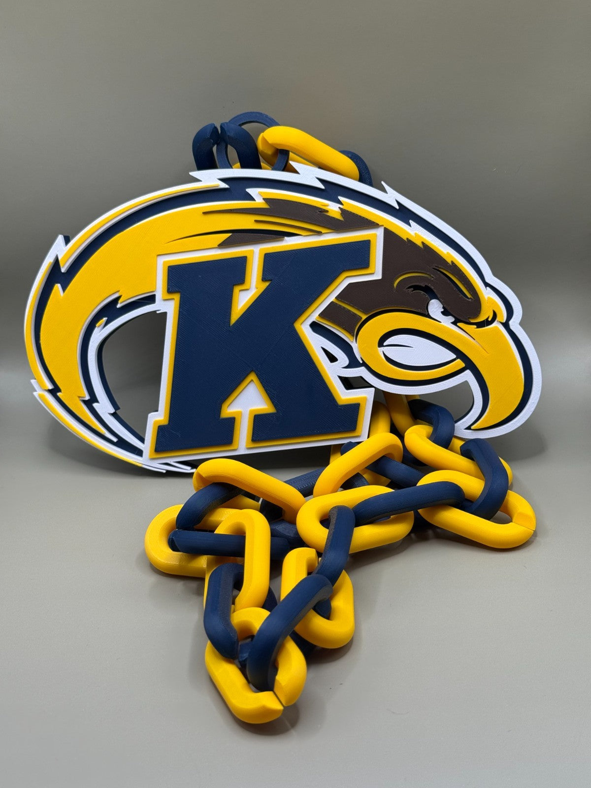 Kent State Golden Flashes Hype Logo Oversized Necklace Chain HandMade 3D Printed
