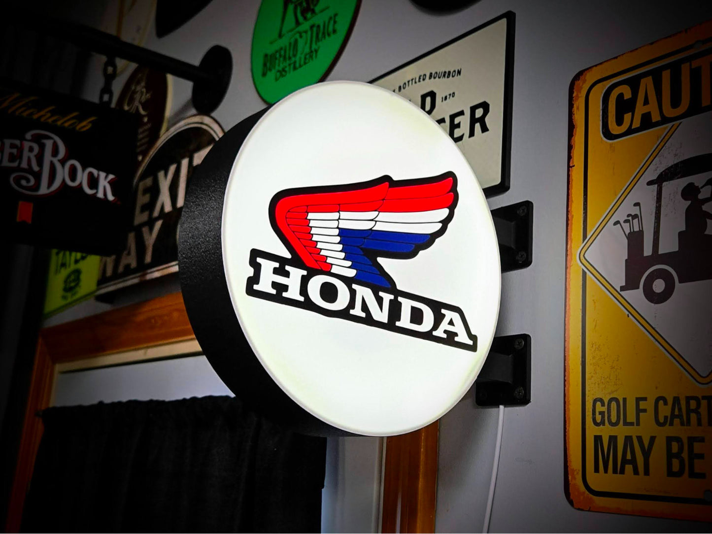 HONDA MOTORCYCLES 12 Inch Light Box LED Sign 3D Printed Wall Decor Man Cave