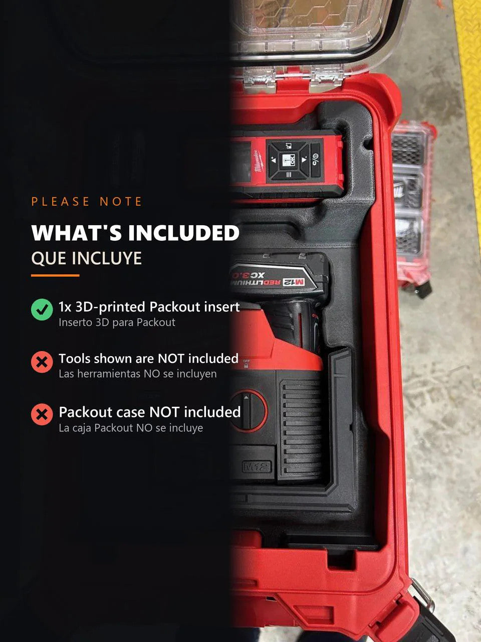 Packout Insert 3D Printed ABS Organizer For Laser Meter 3622-20 And Laser Line 4