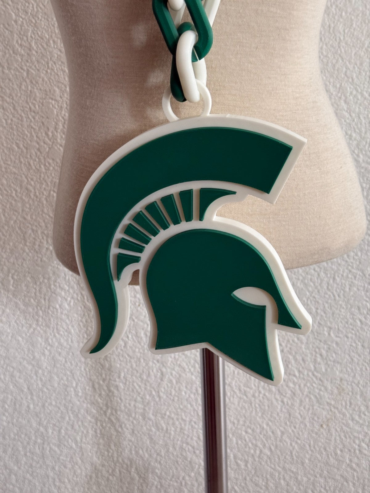 Michigan State Spartans Logo Oversized Necklace, Pendant Chain Handmade