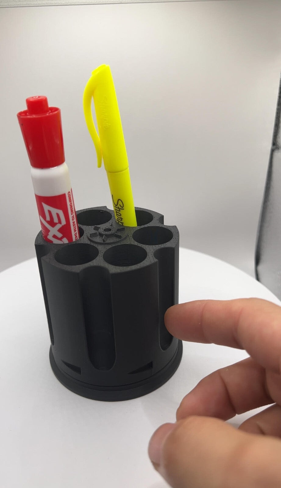 Revolving Revolver Cylinder Pen Holder - XL Edition