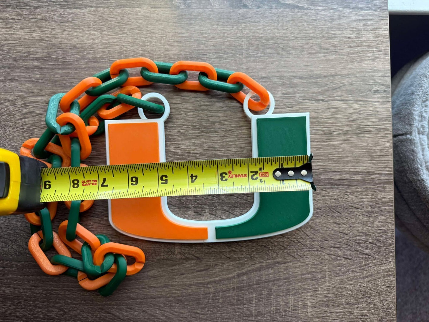 Miami Hurricanes Oversized Necklace, Hype Chain [Made To Order]