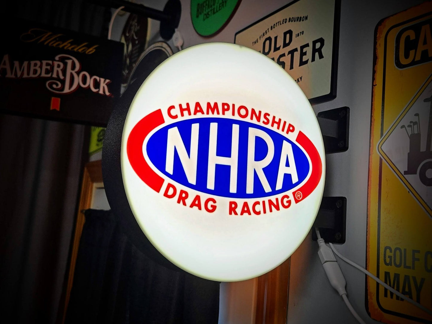 NHRA 12 Inch Light Box LED Sign 3D Printed Wall Decor Man Cave Garage