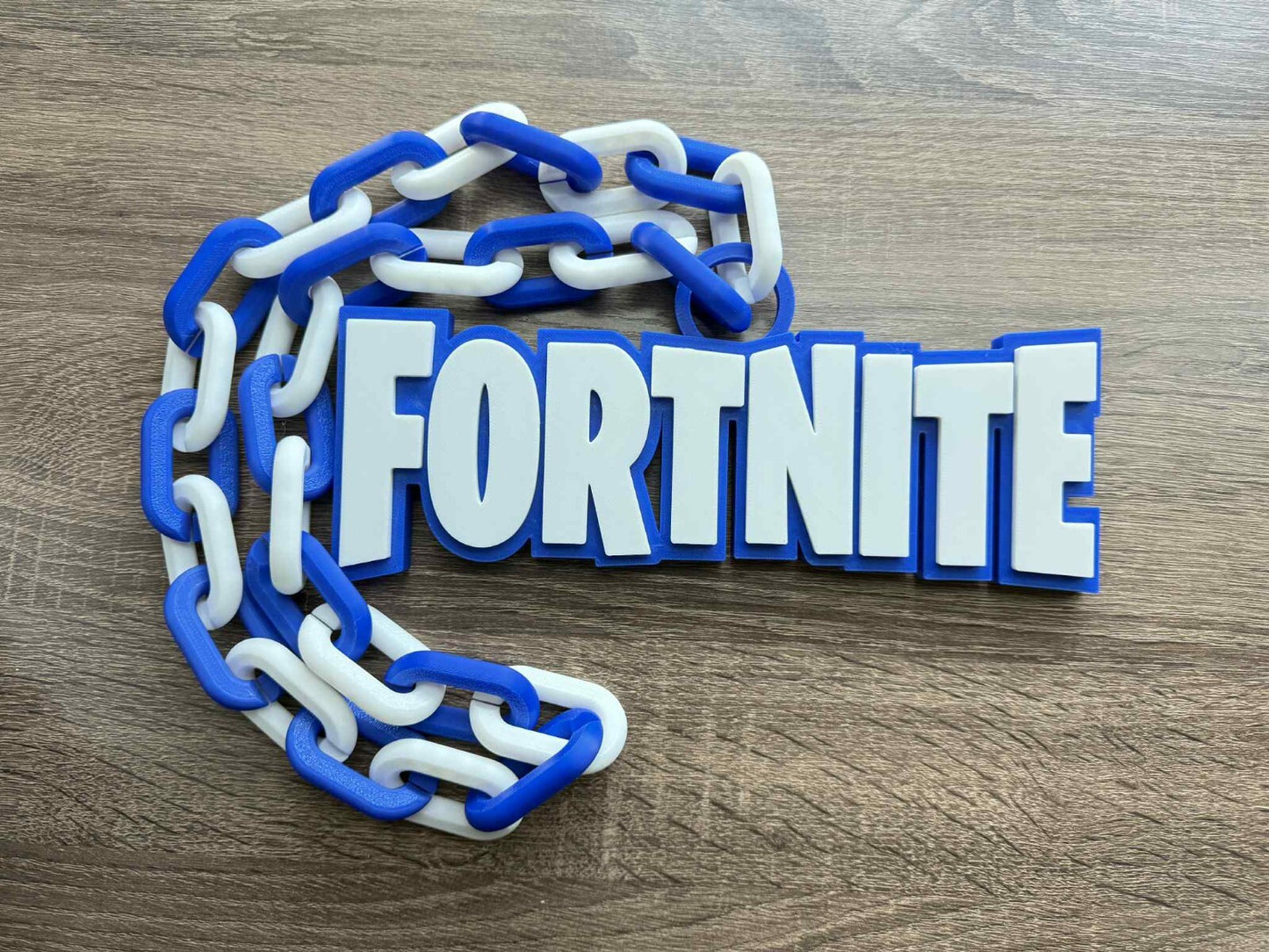 Fortnite Logo Blue Oversized Necklace, Pendant Chain, Party Chain FORTNITE