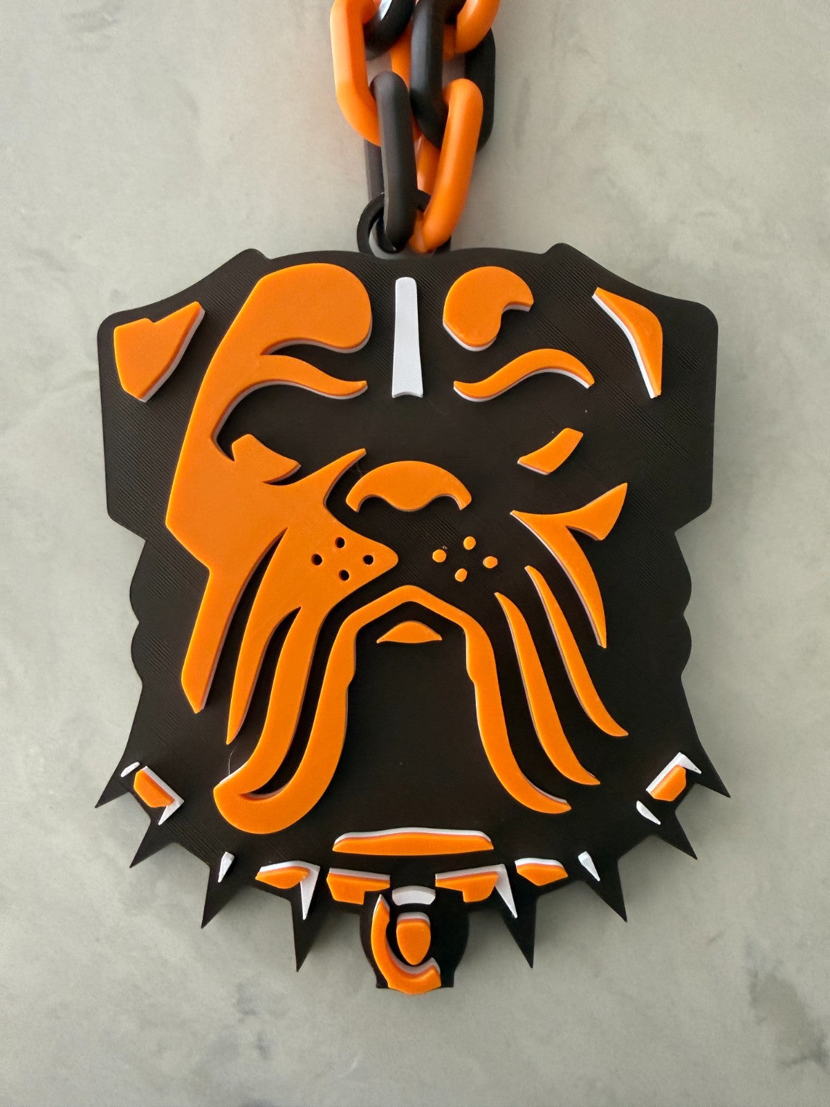 Cleveland Browns Oversized Necklace Turnover Chain Pendant HandMade 3D Printed