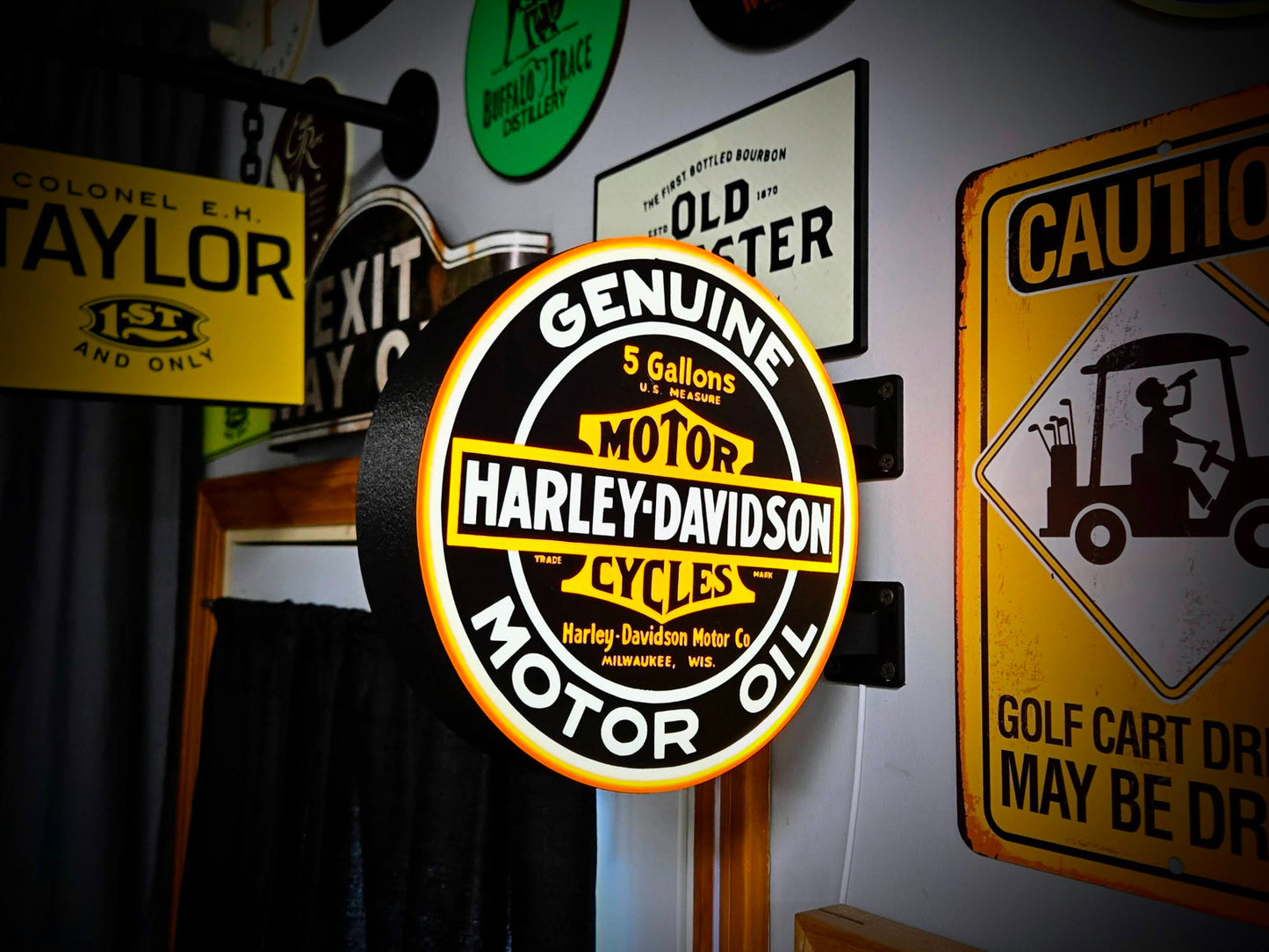HARLEY DAVIDSON 12 Inch Light Box LED Sign 3D Printed Wall Decor Man Cave Garage