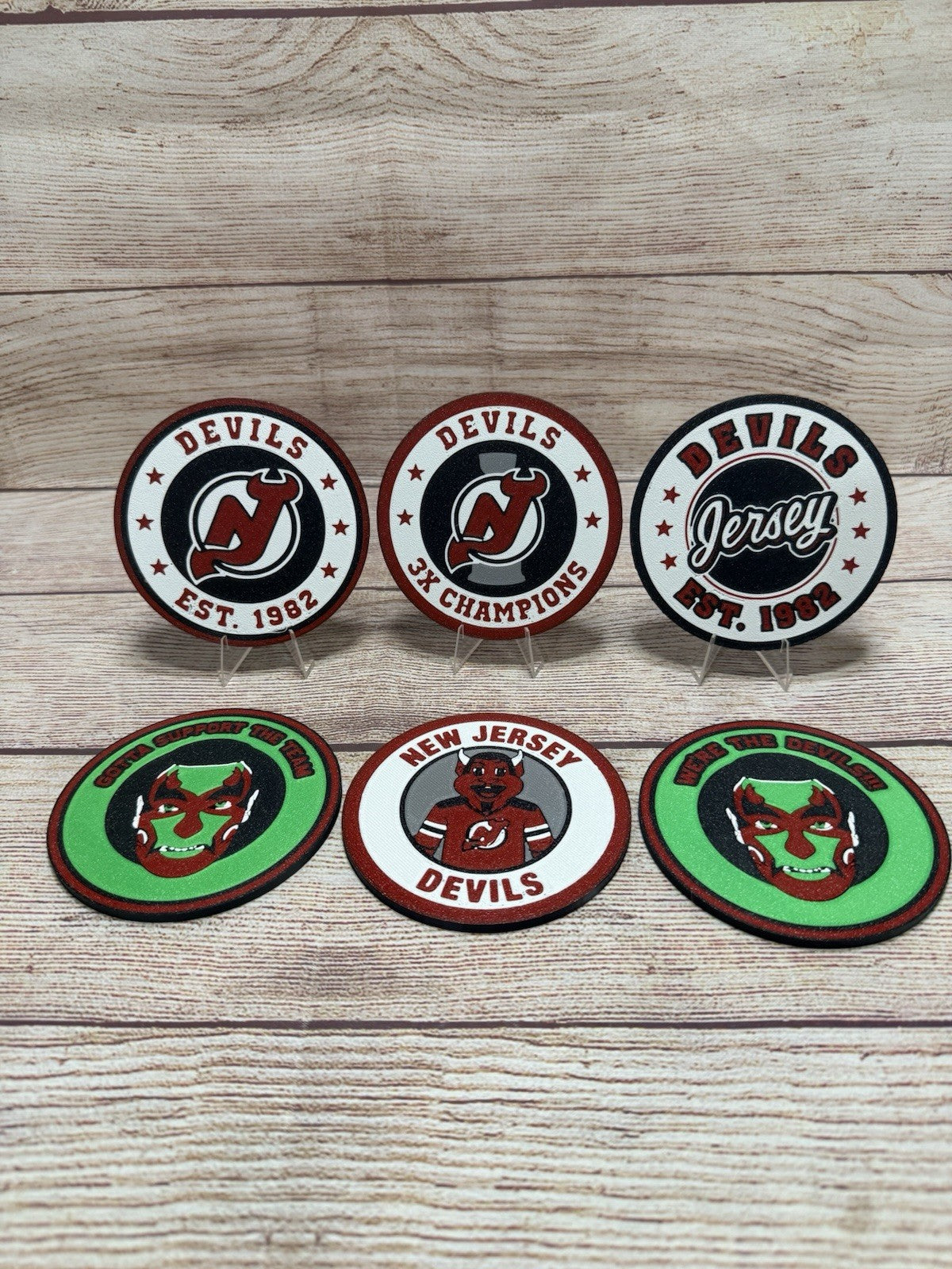 New Jersey Devils Custom Drink Coasters Set Of 4, Also Sets Of 6 & 8