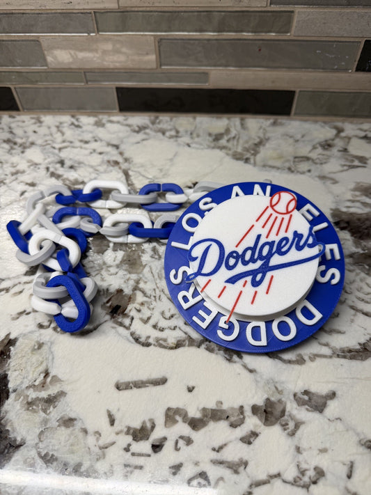 Los Angeles Dodgers Spinner Turnover Chain | 4.75” Pendant | 36” Chain