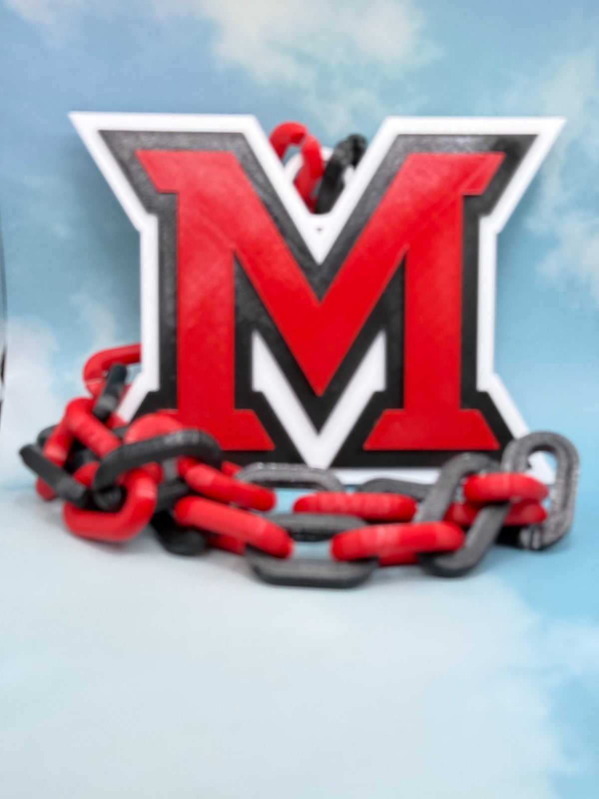 Miami (OH) RedHawks Logo Oversized Necklace Pendant Chain Gameday Or Tailgate