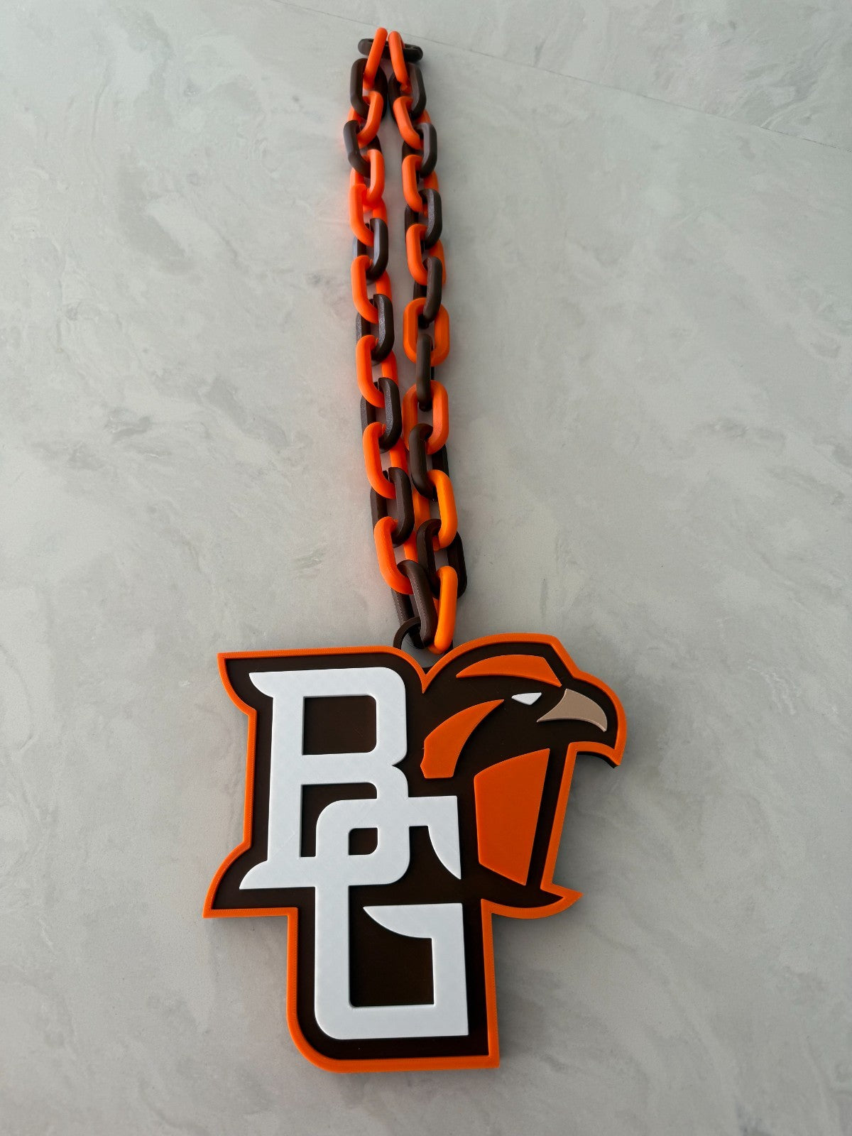 Bowling Green Falcons Logo Oversized Fan Necklace Pendant Chain