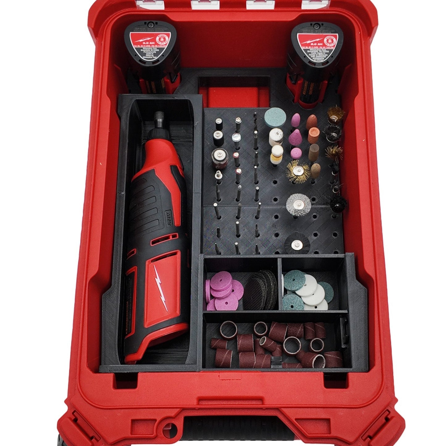 M12 Rotary Tool Liner for Milwaukee Packout Organizer Compact Box Bit Sander Fit