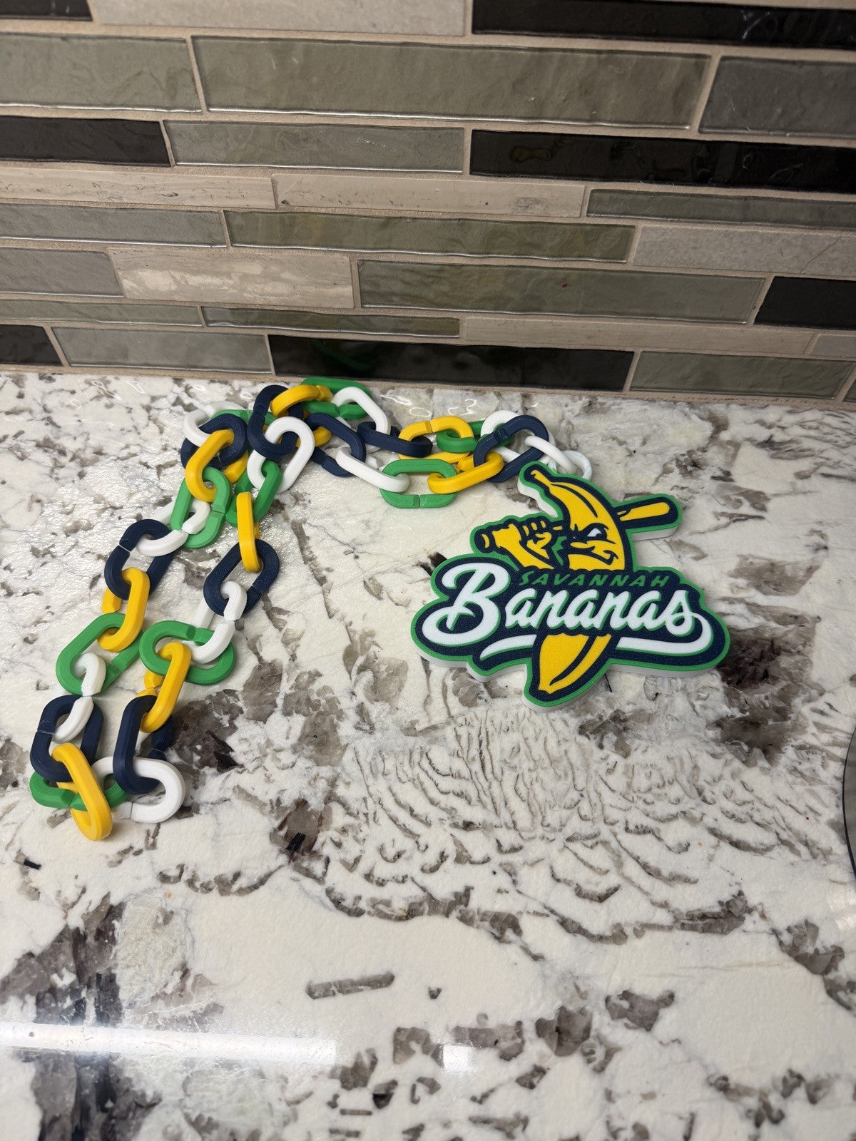 Savannah Bananas Turnover Chain & 20oz Tumbler | 5.5” Pendant | 36” Chain