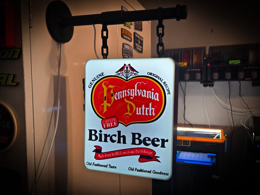 XL Pennsylvania Dutch Birch Beer Hanging LED Light Box | Double Sided Pub Sign