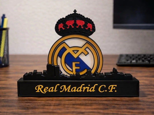 Real Madrid Club Fútbol Skyline Office Desk Decor Sign Man Cave Soccer Fan Gift