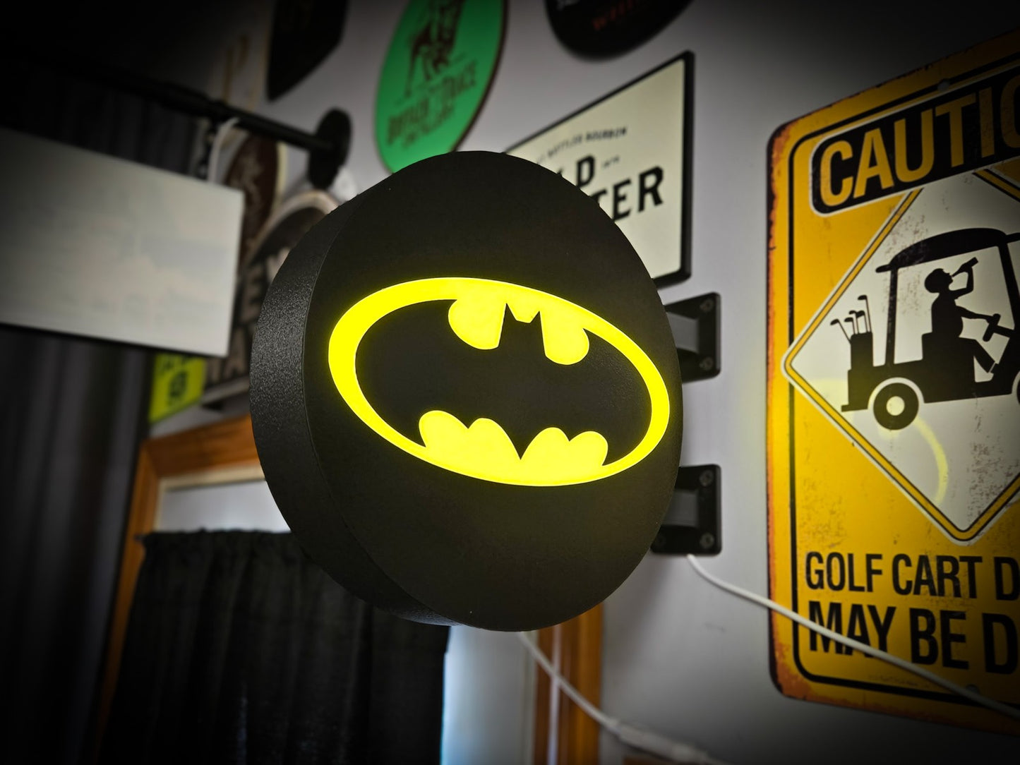 BATMAN (1960s Classic) 12 Inch Light Box LED Sign 3D Printed Wall Decor Man Cave