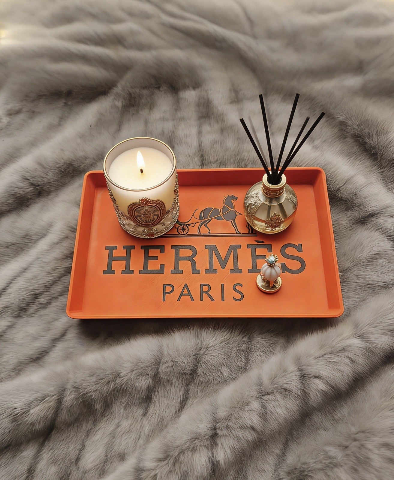 Hermès Tray  Rectangular For Decoration Jewelry Dress room Bathroom Decor